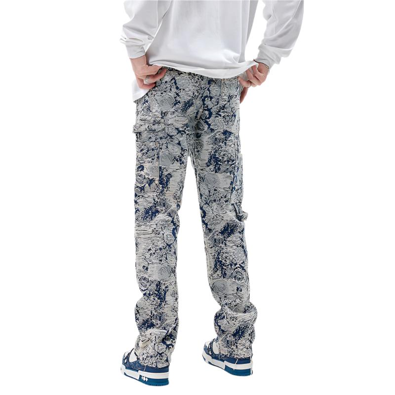 Denim Jacquard Pants