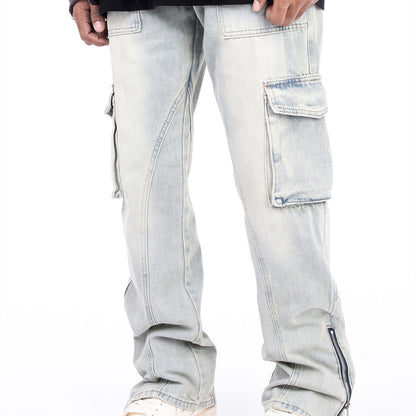 Cleos Zipper Hem Wash Jeans