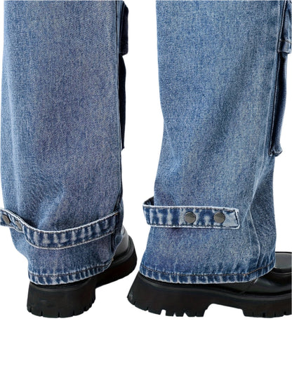 Men's Multi-Pocket Loose Denim Pants