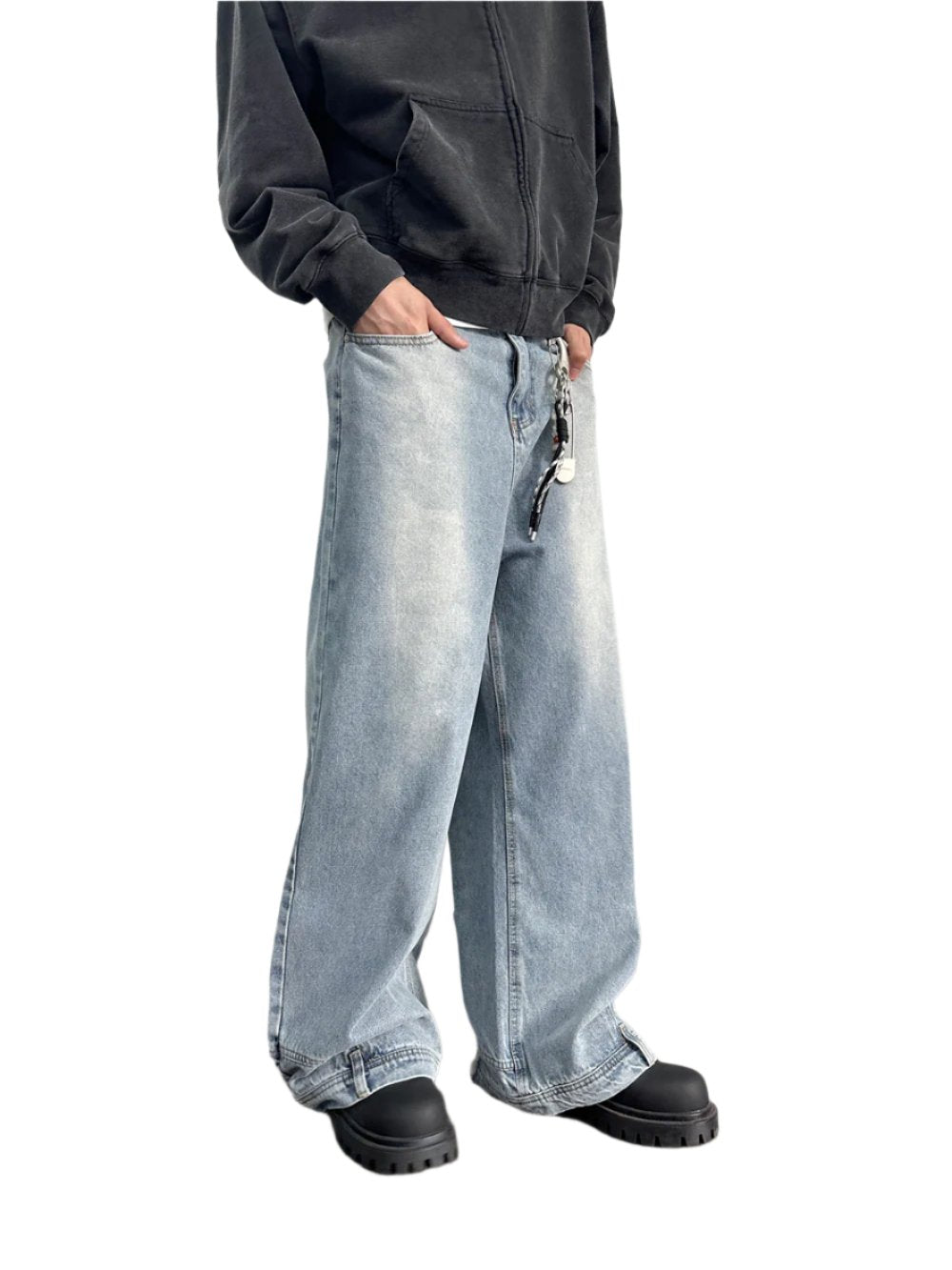 Wide Leg Flip Pocket Jeans