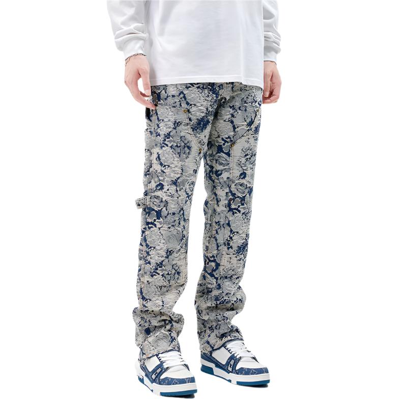 Denim Jacquard Pants