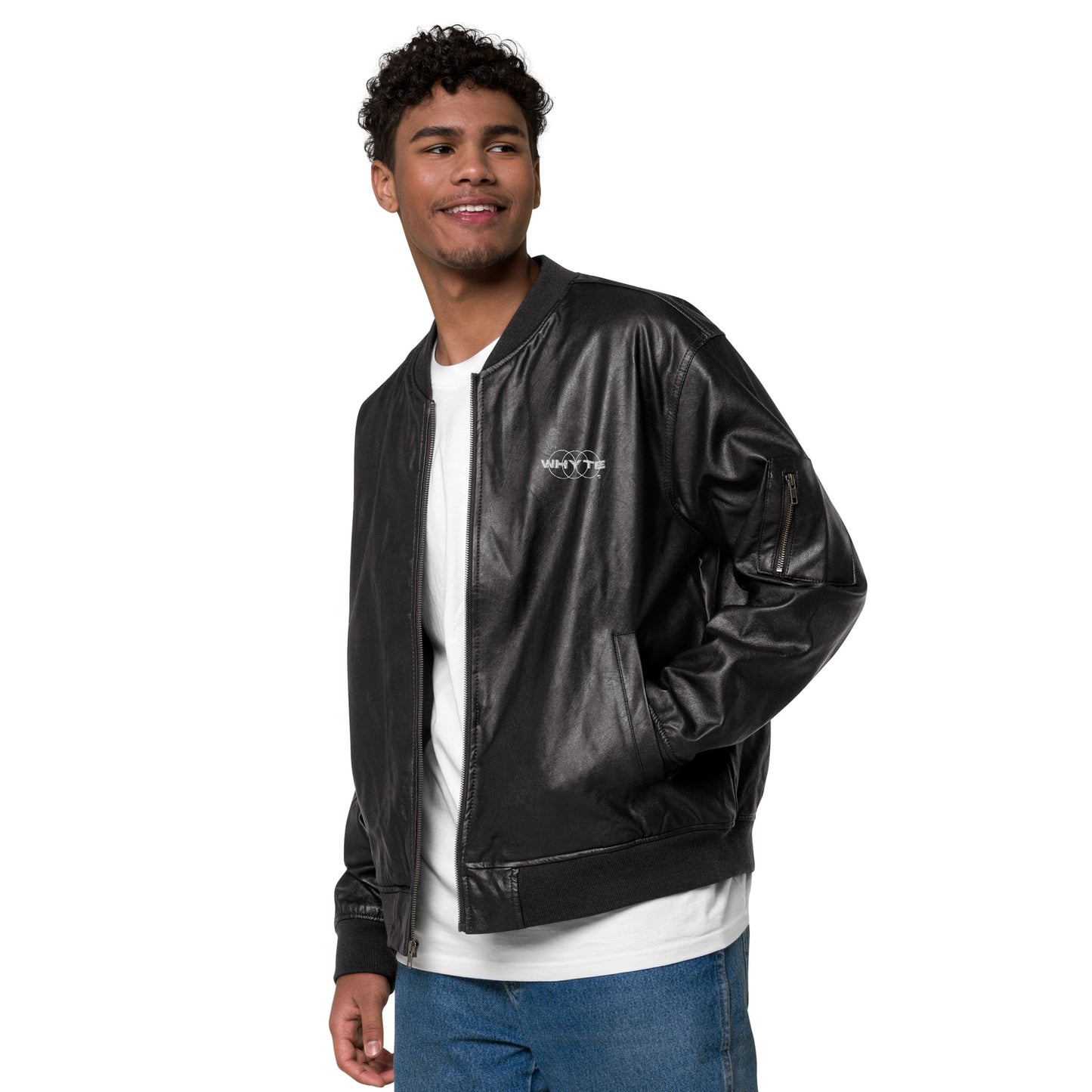 Whyte Leather Bomber Jacket