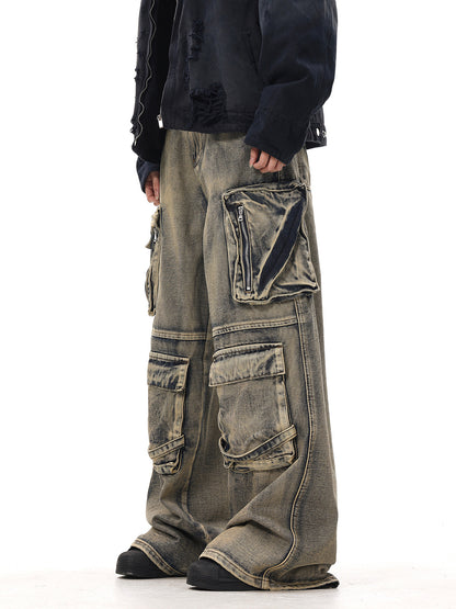 Multi-pocket Wide-leg Pants